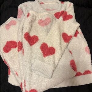 Cozy Heart Print Sweater and Pants Set